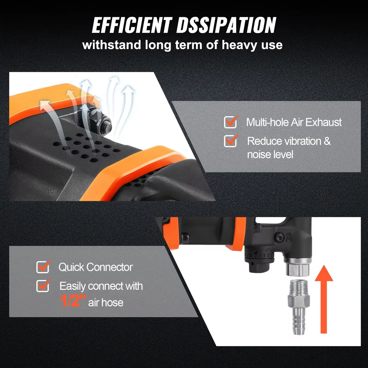 1 Inch Air Impact Wrench High Reverse Torque Outpu Pneumatic Impact Gun for Heavy Duty Repairs and Maintenance Car Tire