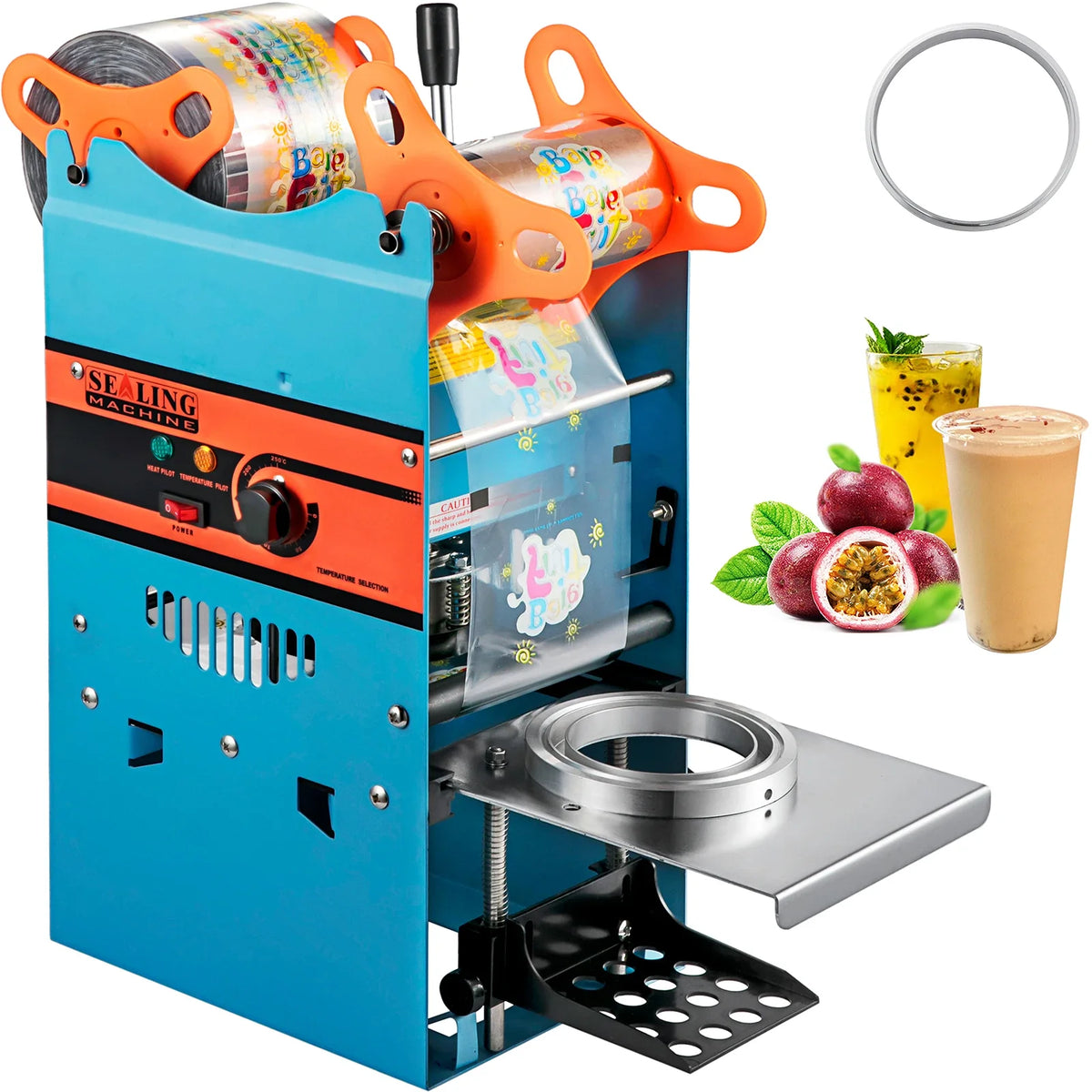 Manual Cup Sealing Machine 300-500 Cups/Hour Accurate Control Panel Heavy Duty for 90/95 MM Diameter Drinks Cup Sealer