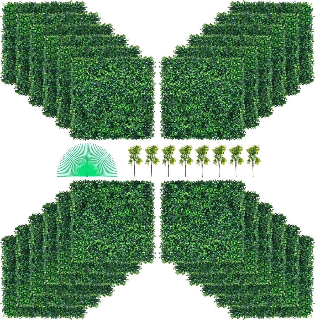 Artificial Boxwood Panel 24pcs Fake Hedge Wall Panels 20"X20" Artificial Grass Backdrop for Decor Privacy/Fence/Indoor