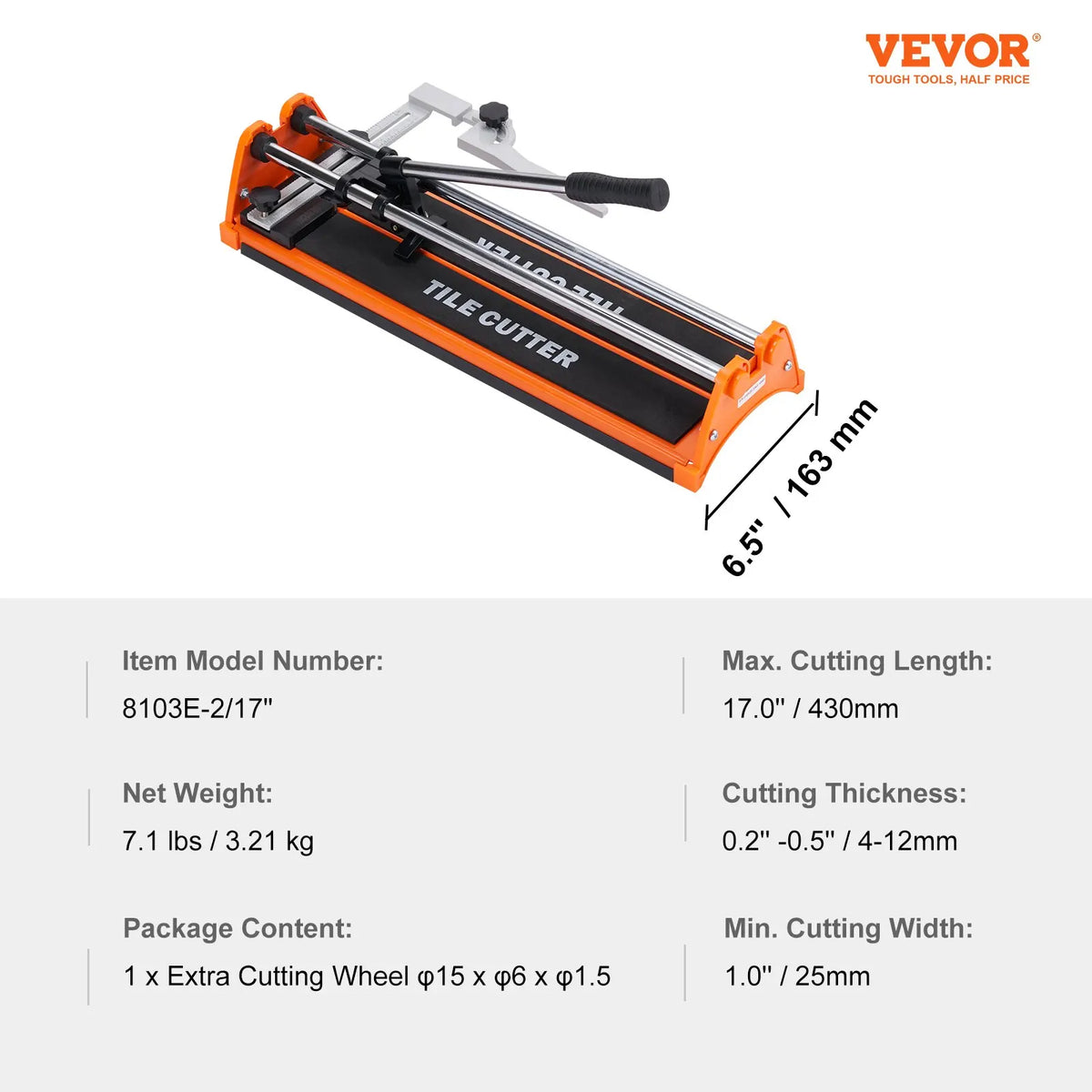 Manual Tile Cutter Laser Positioning Single Rails W/ Supporting Feet Professional Push Knife for Cutting Ceramic Porcelain