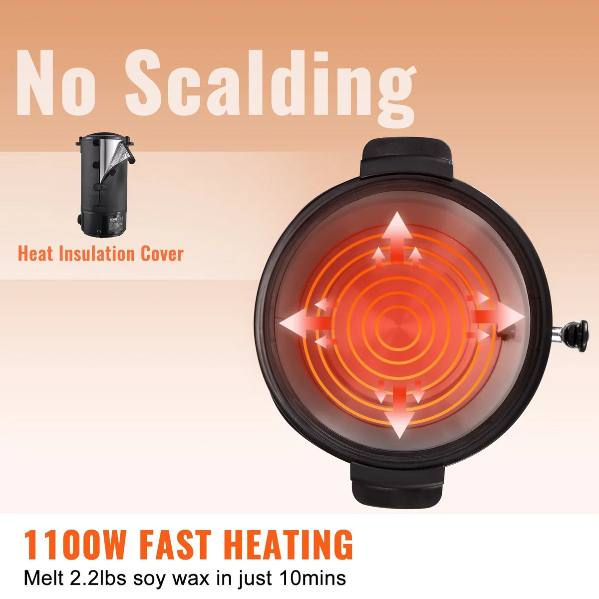 5/10L Wax Melter for Candle Making,Extra Large Electric Wax Melting Pot,w/Easy Pour Spout & 9level Temp Control,Easy Clean