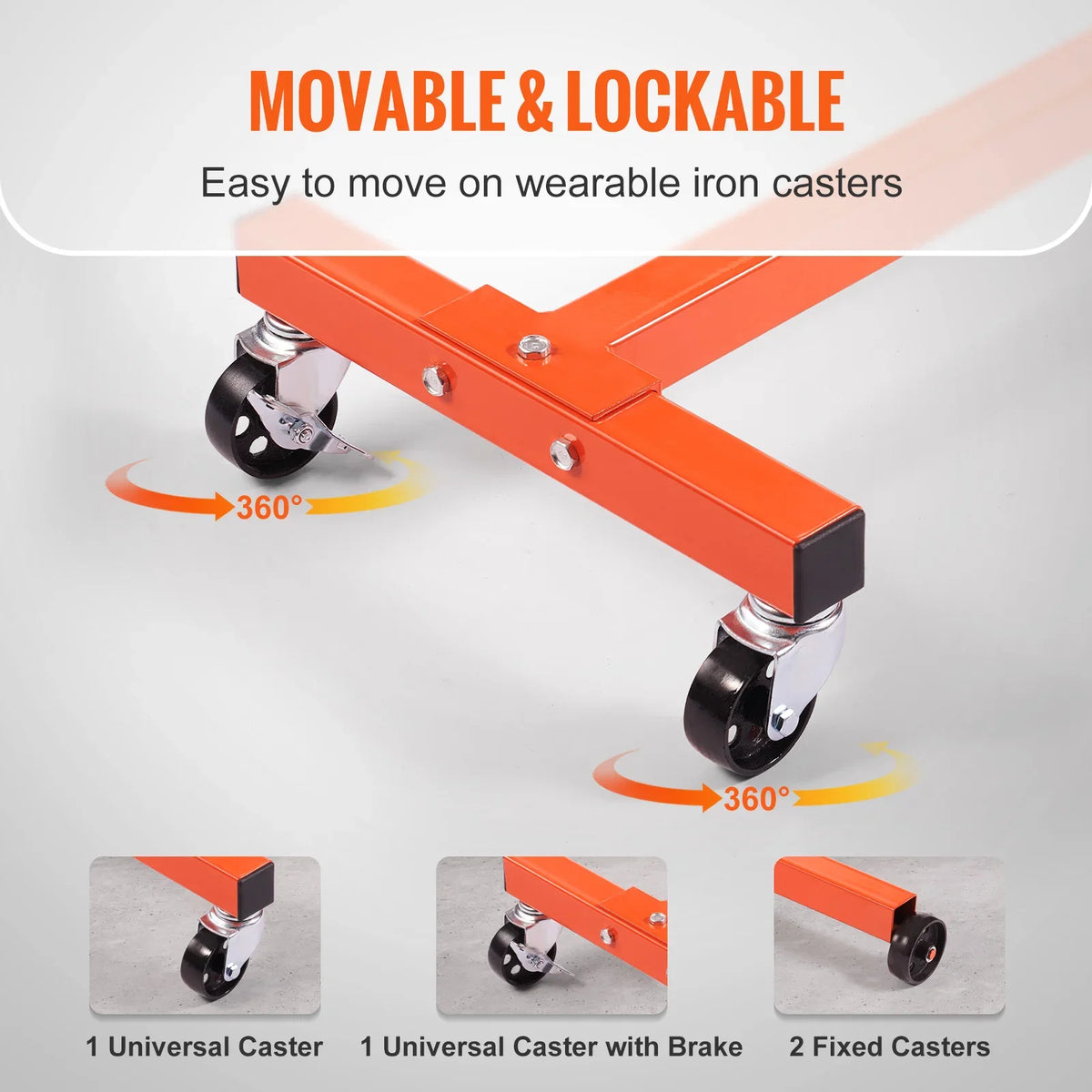 Engine Stand 750/1300/1500 lbs Rotating Engine Motor Stand with 360 Degree Adjustable Head Dolly for Vehicle Auto Repair