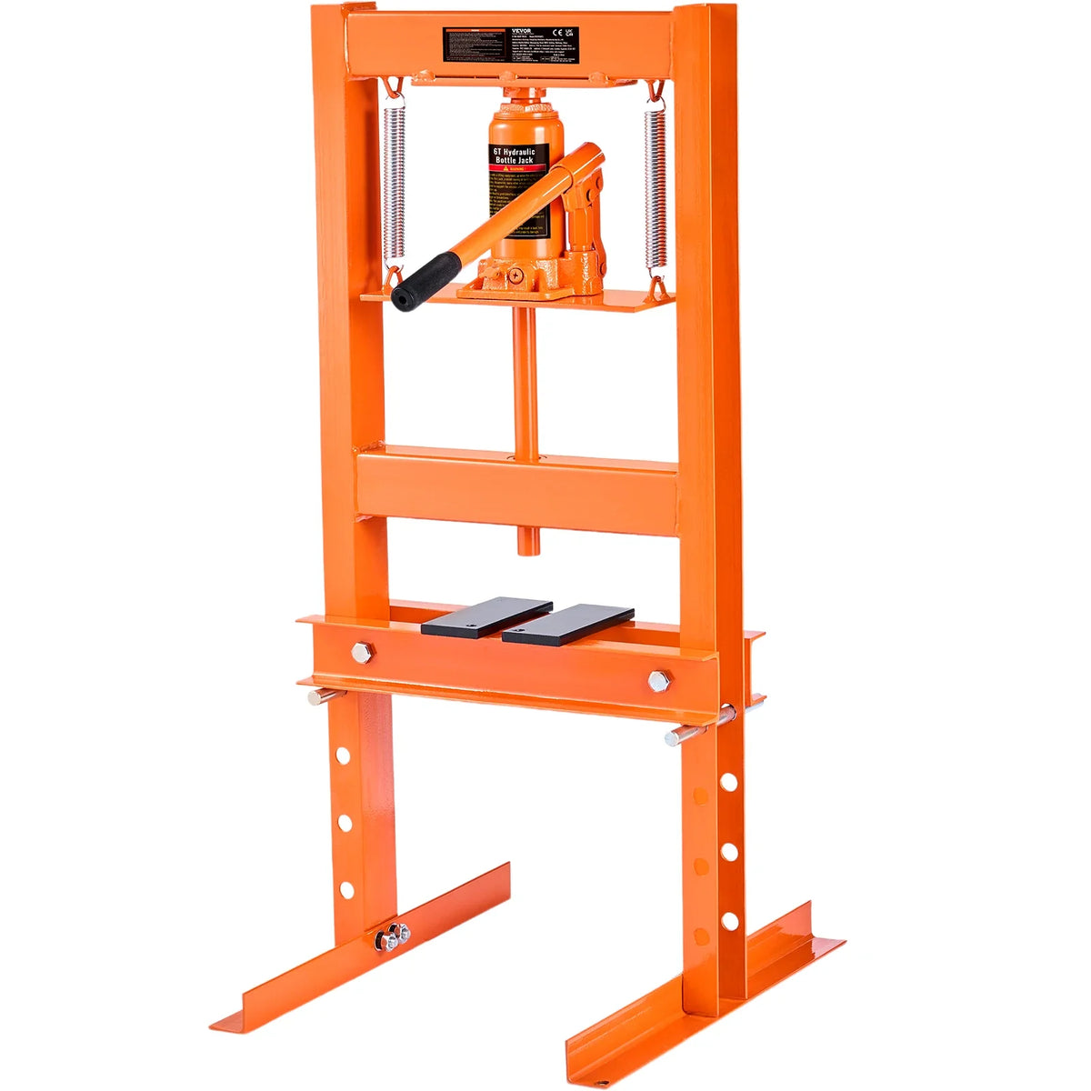 Hydraulic Shop Press, 6/12 Ton H-Frame Hydraulic Garage/Shop Floor Press, Adjustable Shop Press with Press Plates