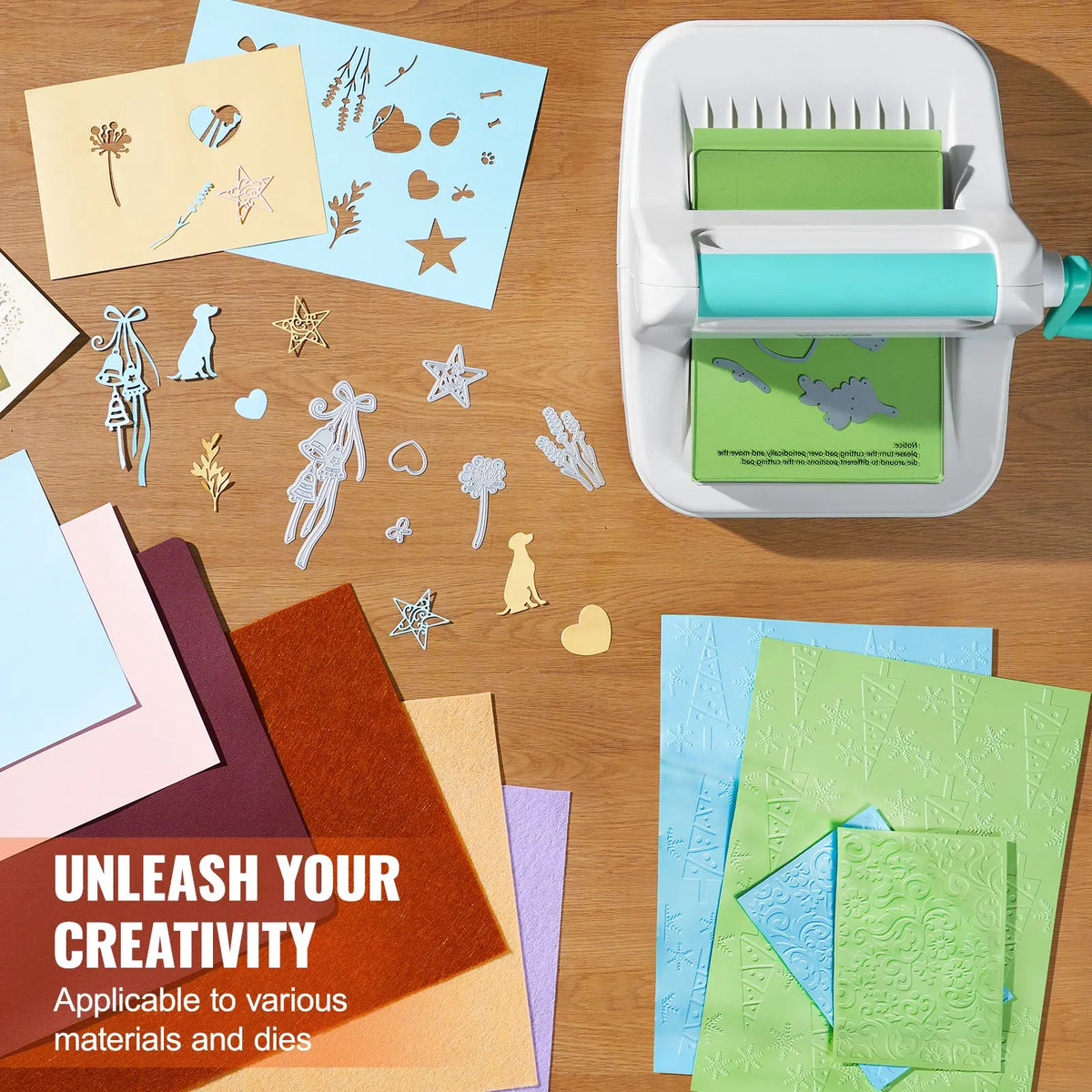 Manual Die Cutting & Embossing Machine, Portable Cut Machines, 6/9 inch Opening Scrapbooking Machine Full Kit Included