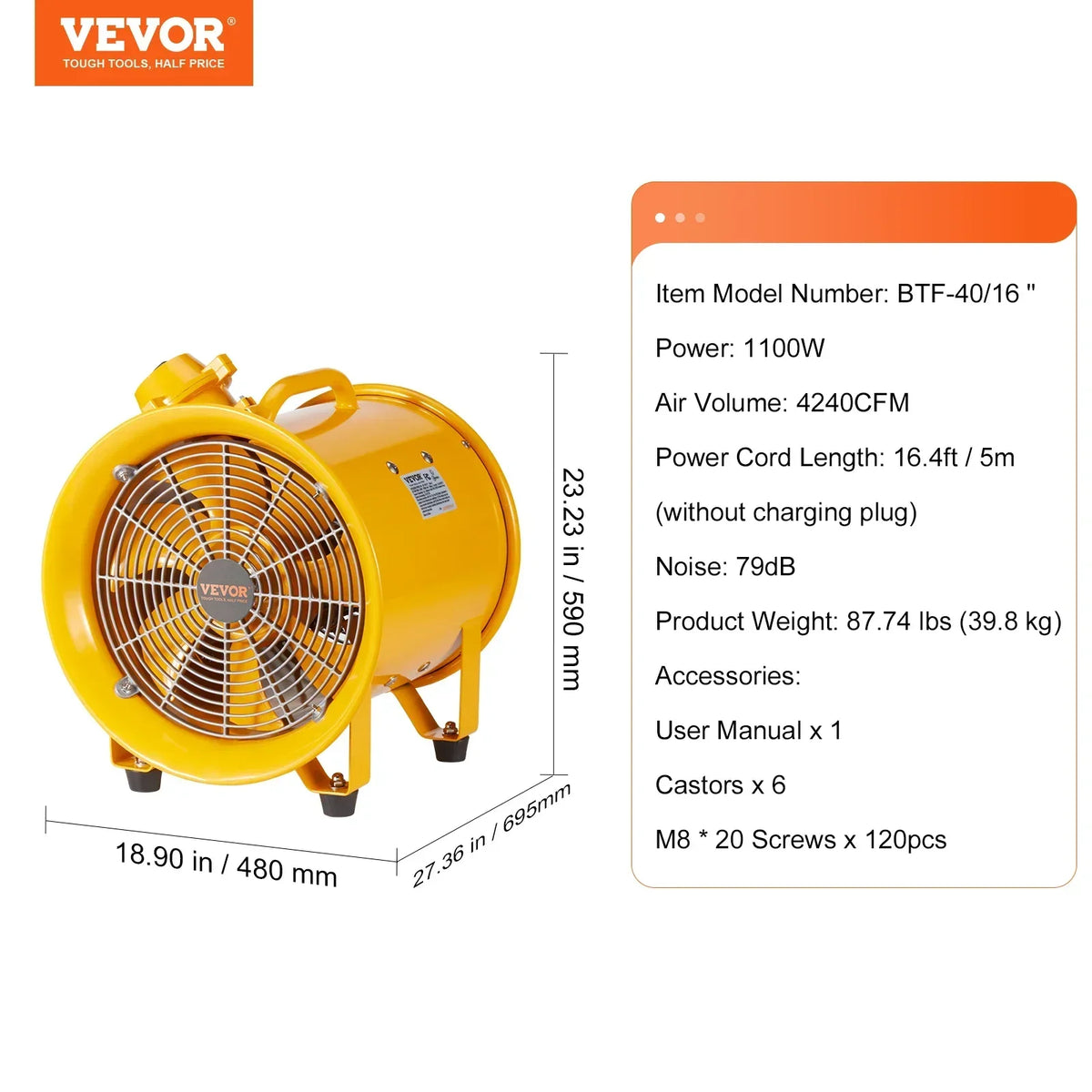 Explosion Proof Tubular Ventilation Fan 350/550/1100W Industrial Exhaust Air Clean Extractor Blower for Factory Warehouse