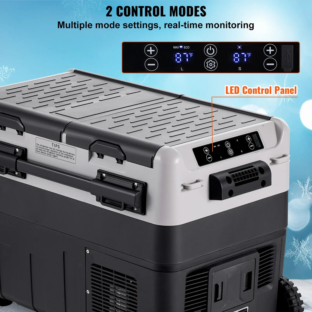 50L Car Refrigerator, 12V Car Fridge,Dual Zone Portable Freezer, -4℉-68℉ Adjustable, Compressor Cooler for Home, Outdoor