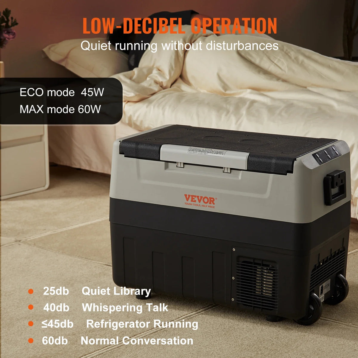 55L Car Refrigerator Mini Fridge Freezer Portable Compressor Cooler Ice Box Keep Cool for Camping Travelling