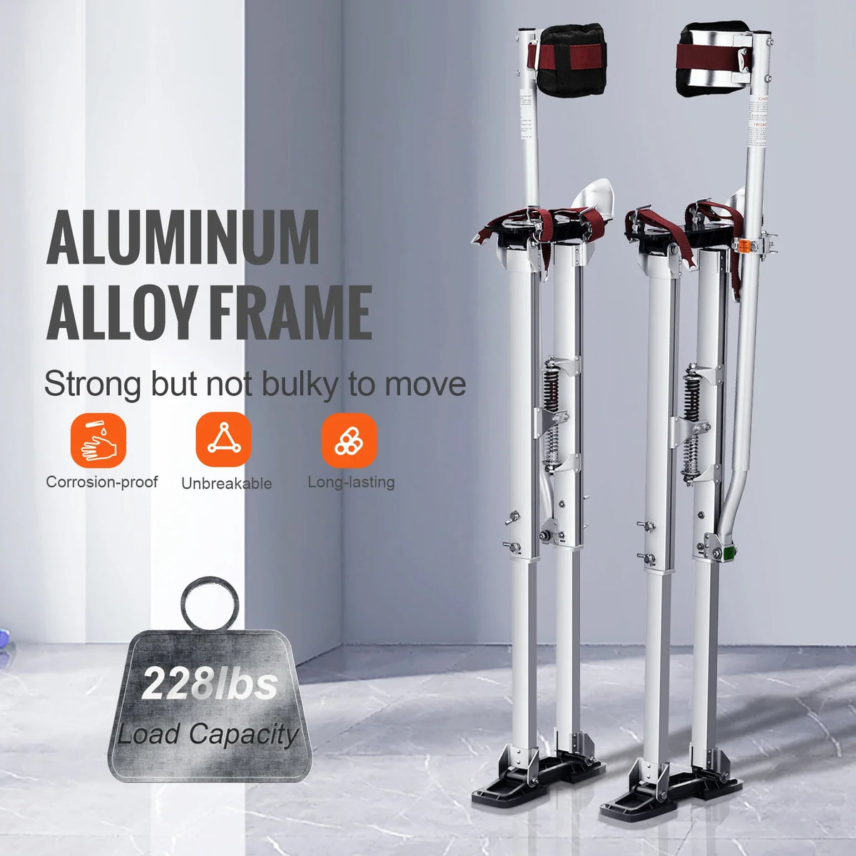 Drywall Stilts 36-50in Adjustable Tool Stilts w/Protective Knee Pads Durable&Non-slip Work Stilts for Sheetrock Painting