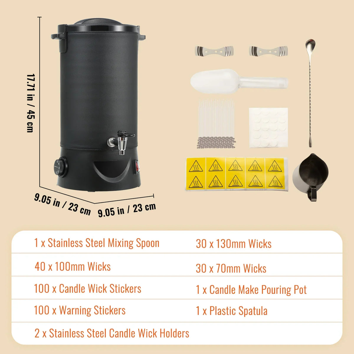 Wax Melter for Candle Making 6.5L 10L Large Electric Wax Melting Pot Easy Pour Spout 9-Level Temperature Control