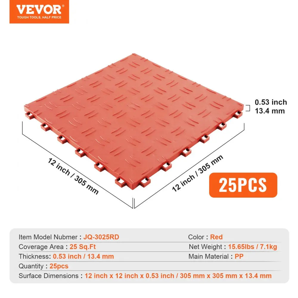 Garage Tiles Interlocking  Garage Floor Covering Tiles, Non-Slip Double-Sided Texture Garage Flooring Tiles