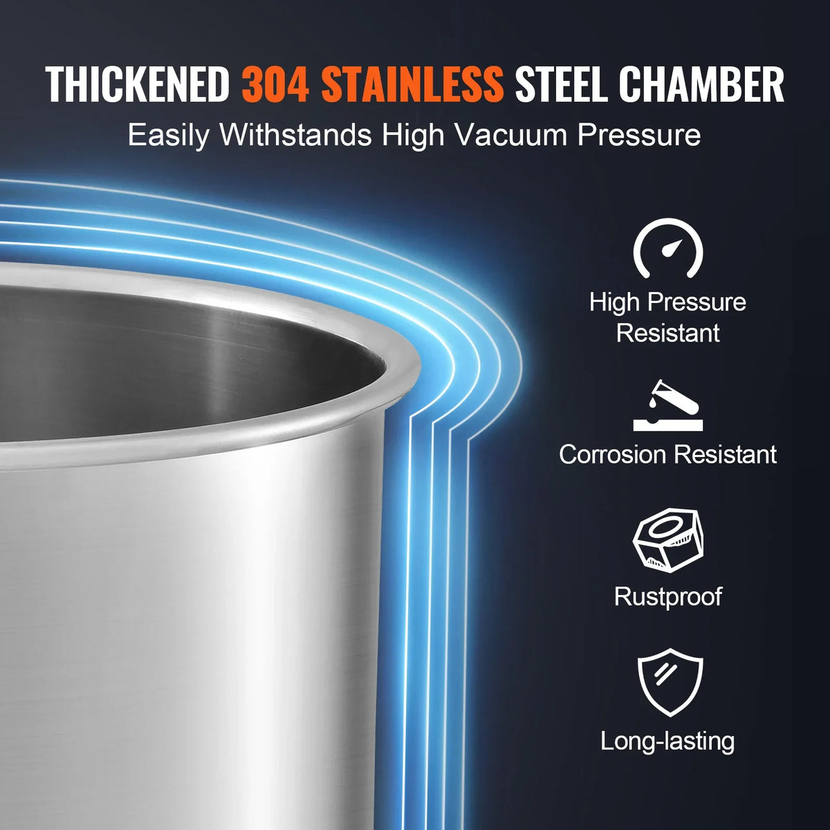 3/5 Gallon Vacuum Chamber Glass Lid Vacuum Degassing Chamber for Stabilizing Wood Resin/Silicone/Plaster Degassing