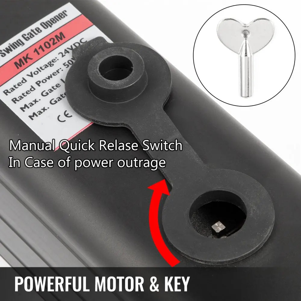 Dual Swing Gate Opener Heavy Duty Automatic Gate Opener Up to   18ft Long Gate AC Powered 50W Automatic Gate Openers