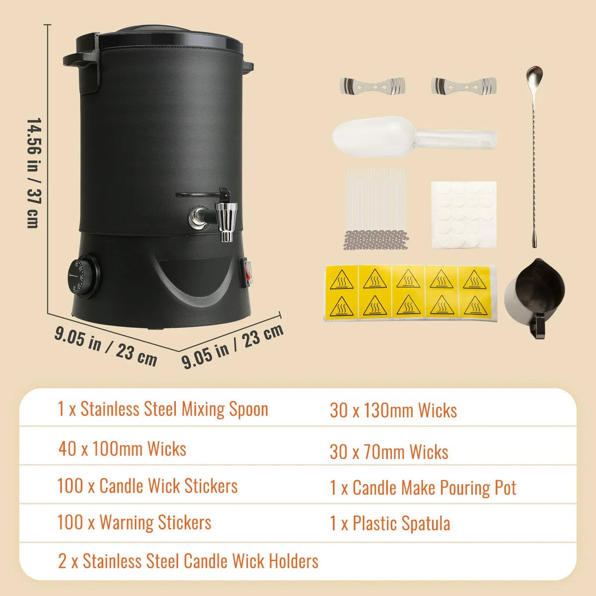 Wax Melter for Candle Making 6.5L 10L Large Electric Wax Melting Pot Easy Pour Spout 9-Level Temperature Control