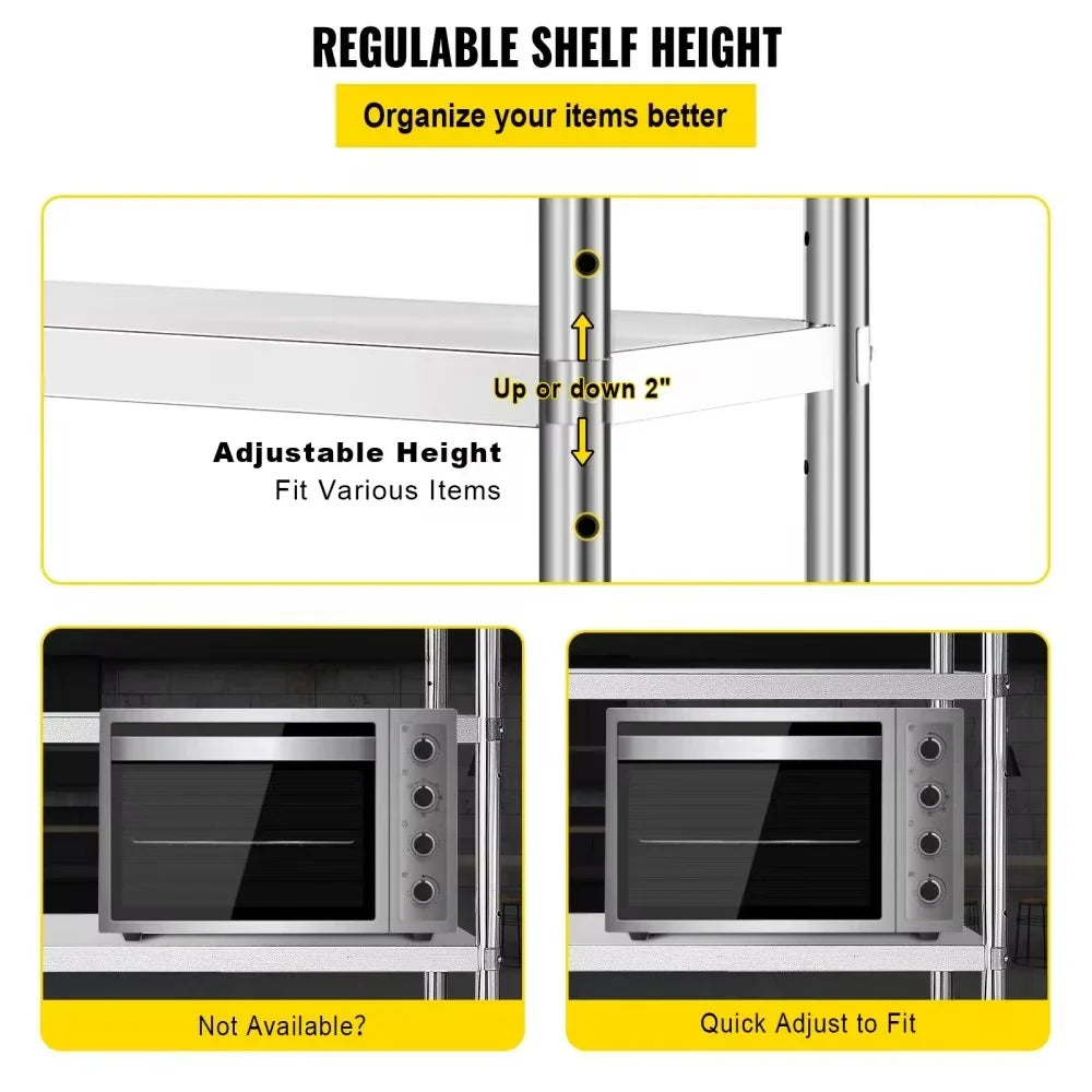 Stainless Steel Shelves  Adjustable Shelf Storage Unit Stainless Steel Rack Shelving Heavy Duty Shelving