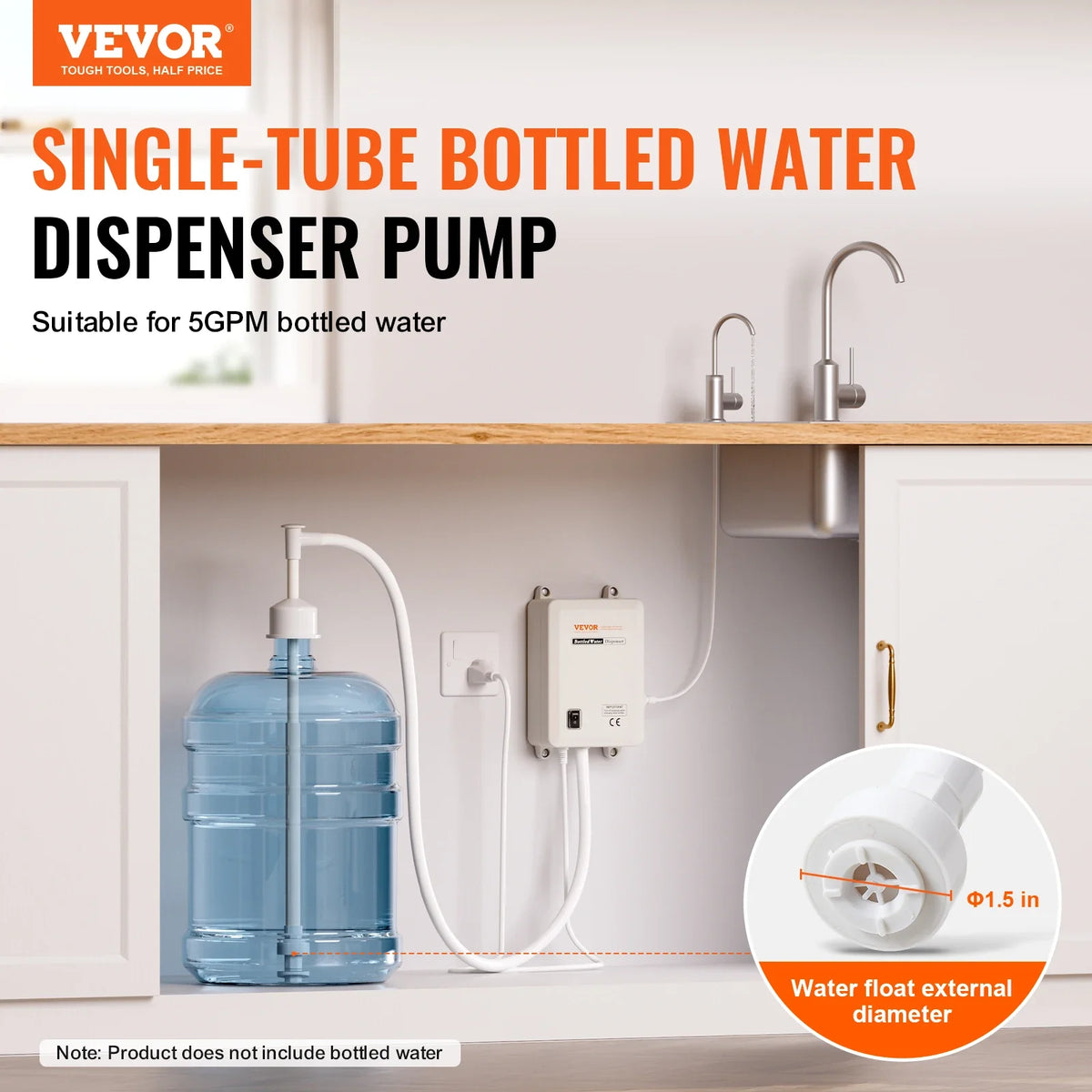 Water Pump System 5 Gallon Bottles Automatic Electric Dispenser Single Inlet Suitable for Coffee/Tea Appliances Fridges