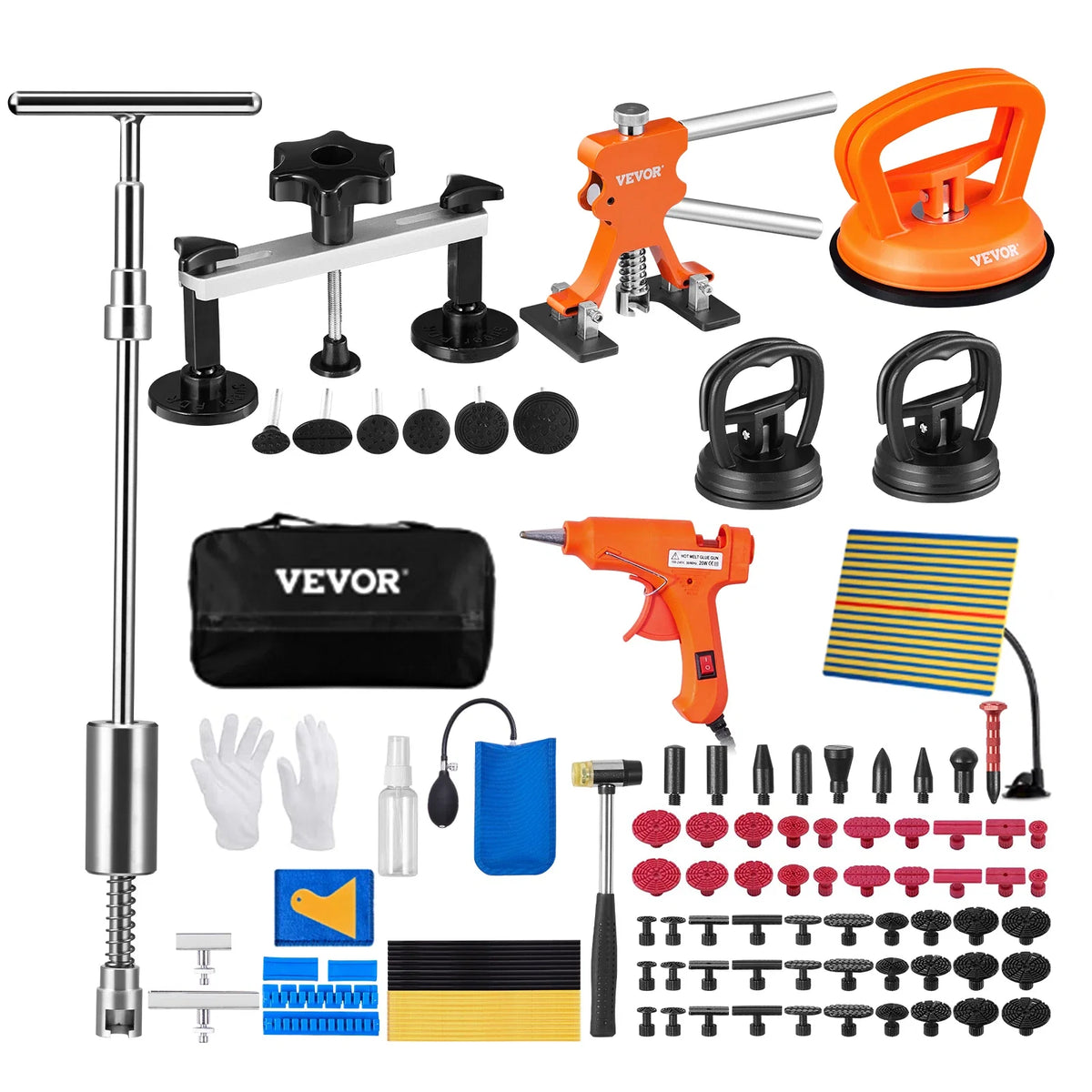 107 PCS Dent Removal Kit Slide Hammer T-bar Dent Puller Suction Cup Dent Puller for Auto Body Dents Hail Damage Door Ding