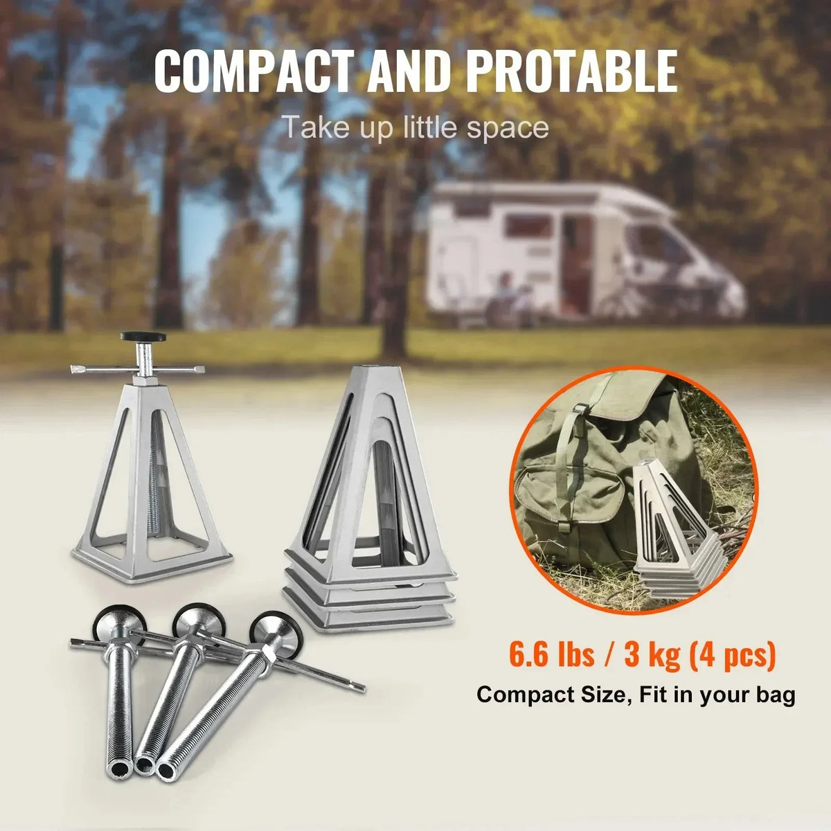 RV Stabilizer Jacks 4 Pack Aluminum RV Leveling Jacks Stack Jacks for  Travel Trailer Camper Single Screw Jack