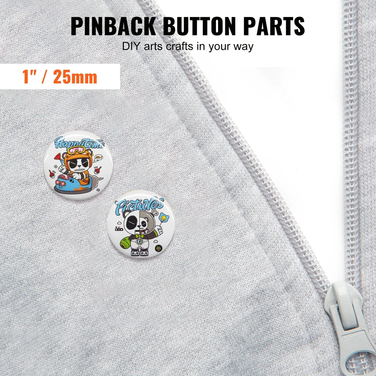 500 Sets Pin Back Button Parts 25/32/58mm Metal and Plastic Pin Badges Parts Supplies for DIY Button Badge Maker Machine