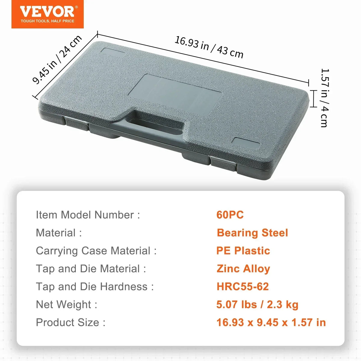 Tap and Die Set 40PCs 60PCs 80PCs 110PCs Metric or SAE Standard Bearing Steel Taps and Dies Essential Threading Tool