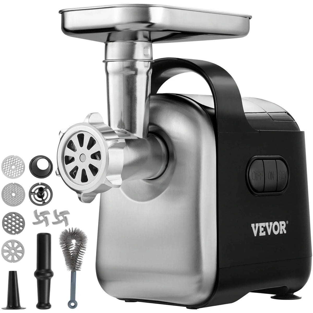 550W 6.6 Lb/Min Electric Meat Grinder with 2 Blade 3 Grinding Plates Sausage Maker & Kubbe Kit ABS + Stainless Steel