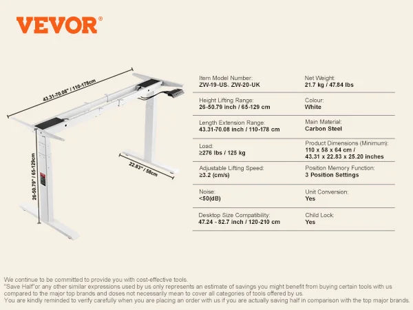 Standing Desk Frame Electric Stand Up Computer Desk Legs Ergonomic DIY Workstation Base for Home and Office Black white