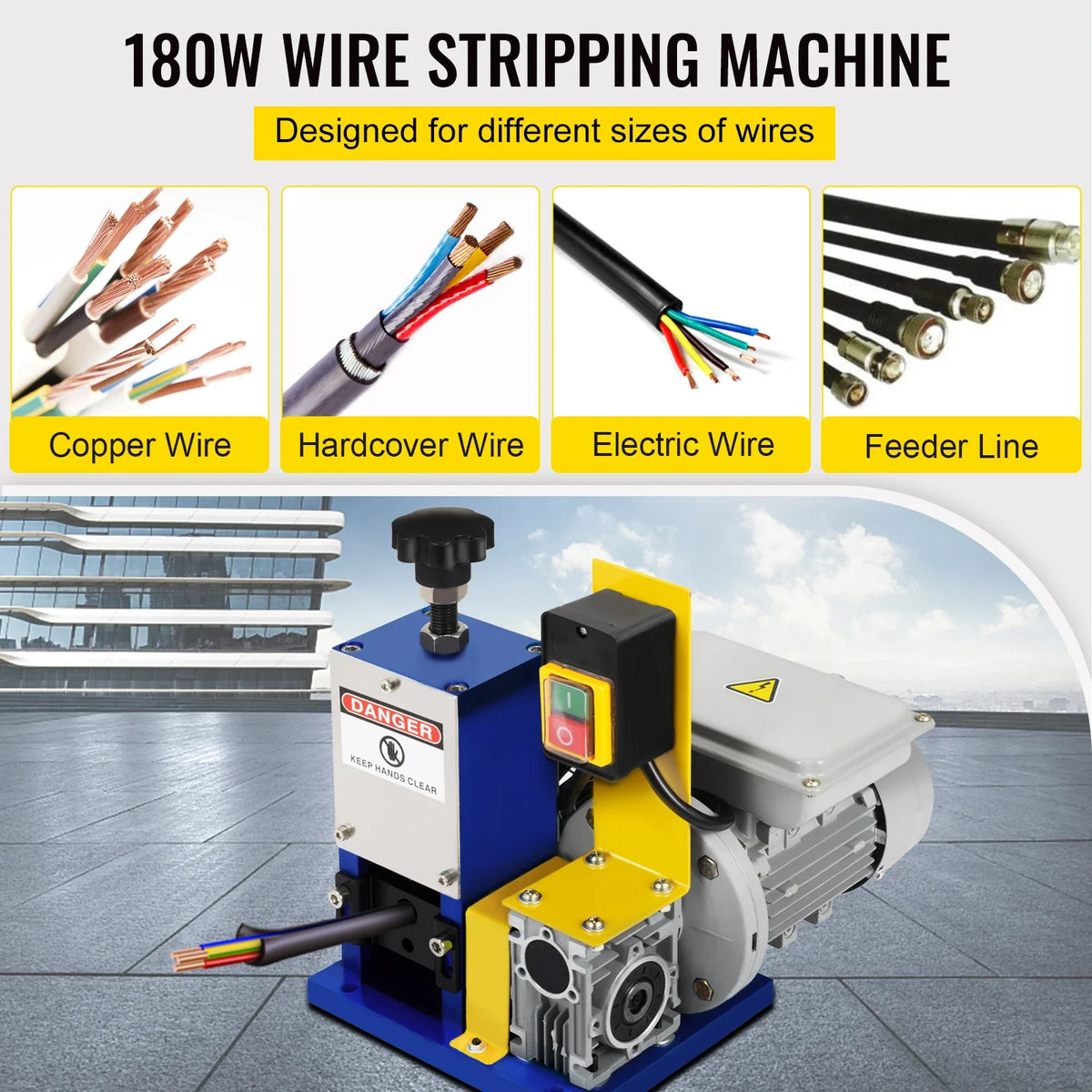 Electric Wire Stripping Machine 1.5-25mm Automatic Wire Stripping Machine Portable Cable Stripper for Copper Recycling