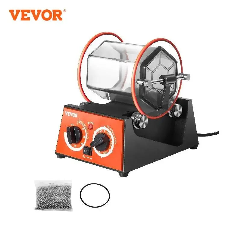 Rotary Tumbler Surface Horizontal Polisher 3kg5kg Mini Jewelry Drum Polishing Machine w/ 0-60 Minutes Timer Finishing Tool