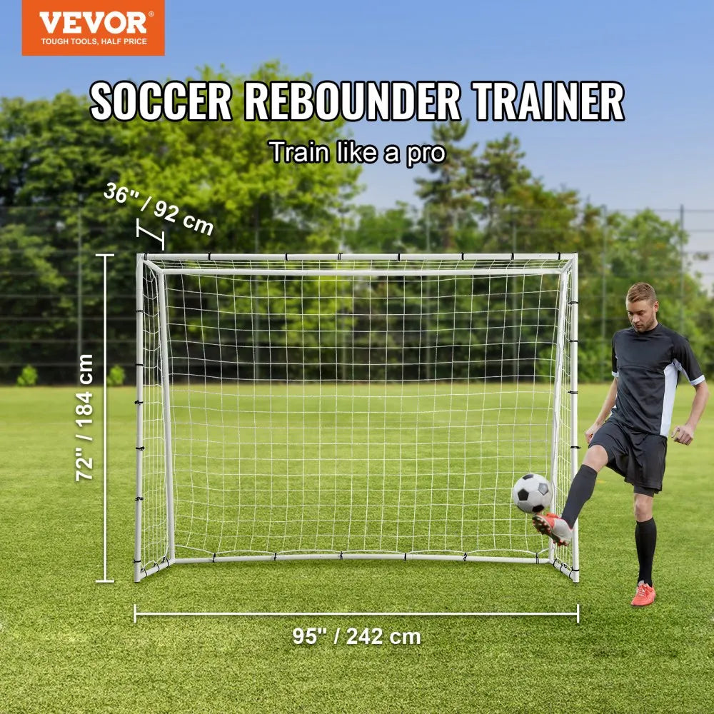 Soccer Rebound Trainer,Iron Soccer Training Equipment,Sports Football Rebounder Wall with Double-Sided Rebounding Net