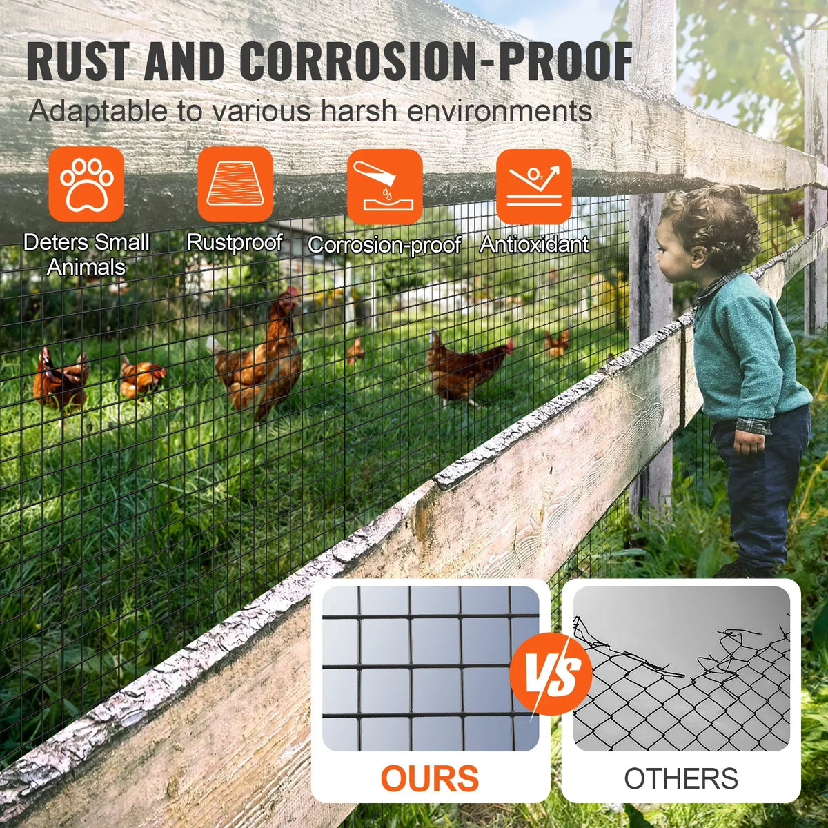 Hardware Cloth Galvanized Wire Mesh Roll Vinyl Coating Metal Wire Mesh for Chicken Coop Barrier Poultry Enclosures Black