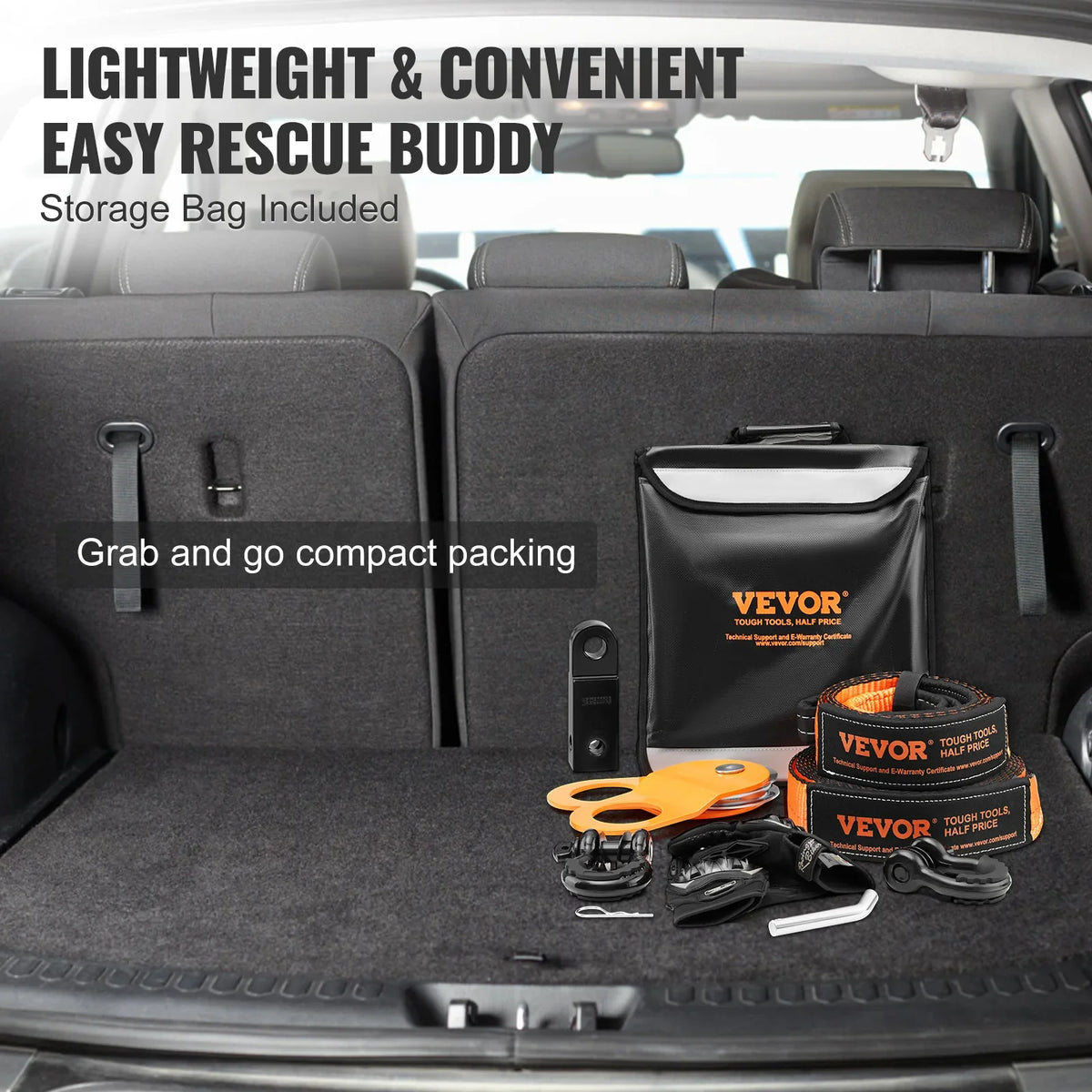 3" x 30' Heavy Duty Winch Recovery Kit with 30000 lbs Tow Straps 44092 lbs D-Ring Shackles for ATV Jeep Truck
