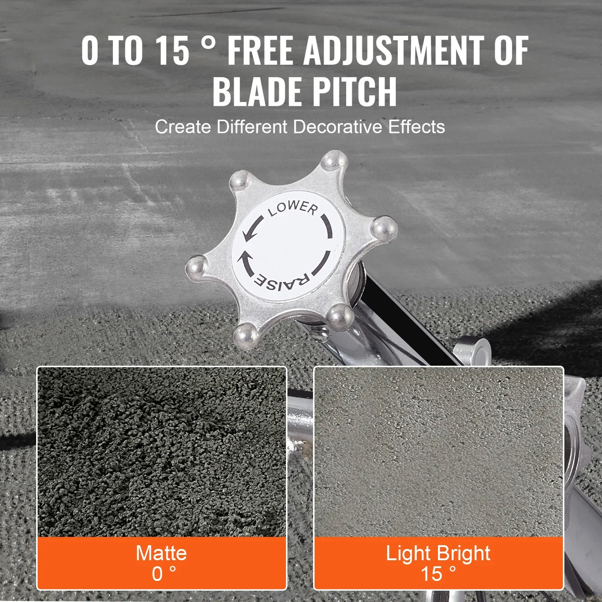 Power Trowel, 38” Walk-Behind Cement Trowel with Float Pan, 6HP Gas-Powered Smooth Concrete Surface Finisher, Orange