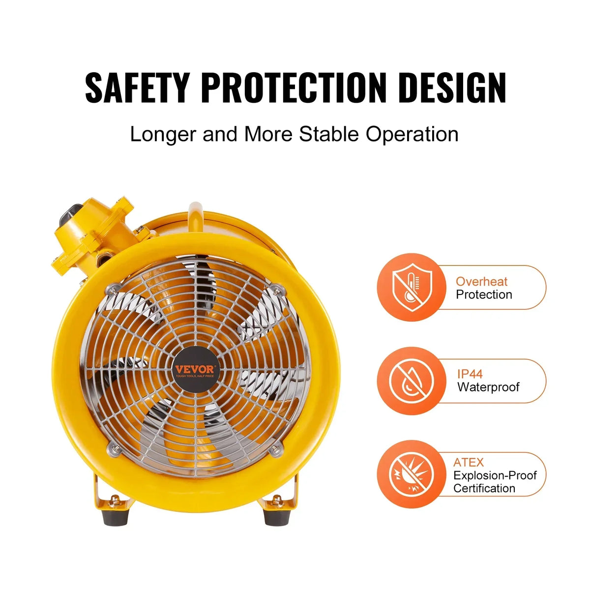 Explosion Proof Tubular Ventilation Fan 350/550/1100W Industrial Exhaust Air Clean Extractor Blower for Factory Warehouse
