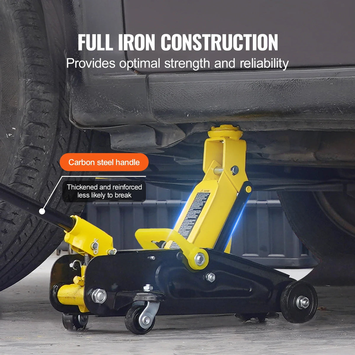Low Profile Floor Jack 1.5 /2Ton, Heavy Duty Iron Hydraulic Racing Floor Jack, Hydraulic Car Jack, Single Piston Pump
