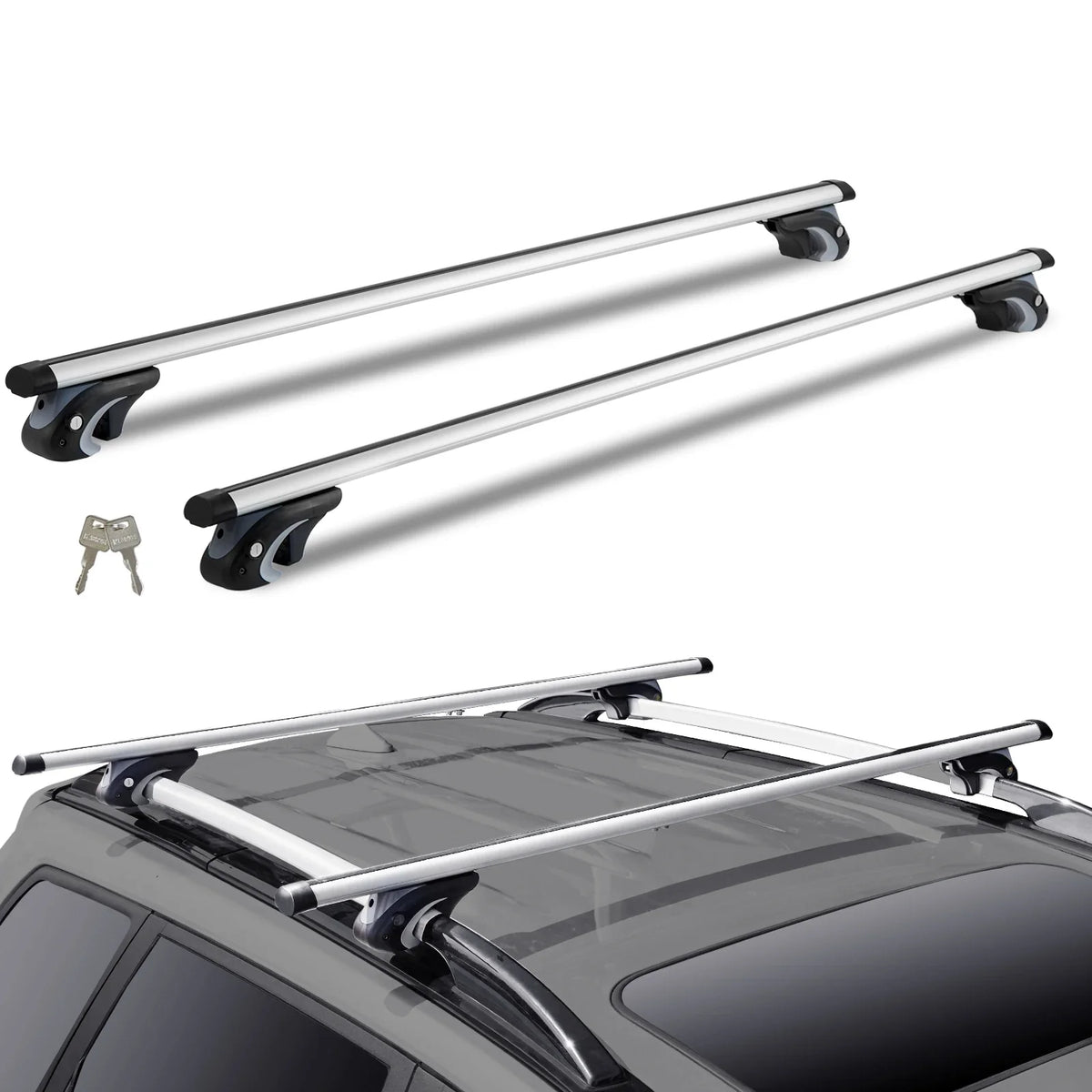 Universal Roof Rack Cross Bars 54" Aluminum Roof Rack Crossbars Adjustable Crossbars with Locks for SUVs Sedans and Vans