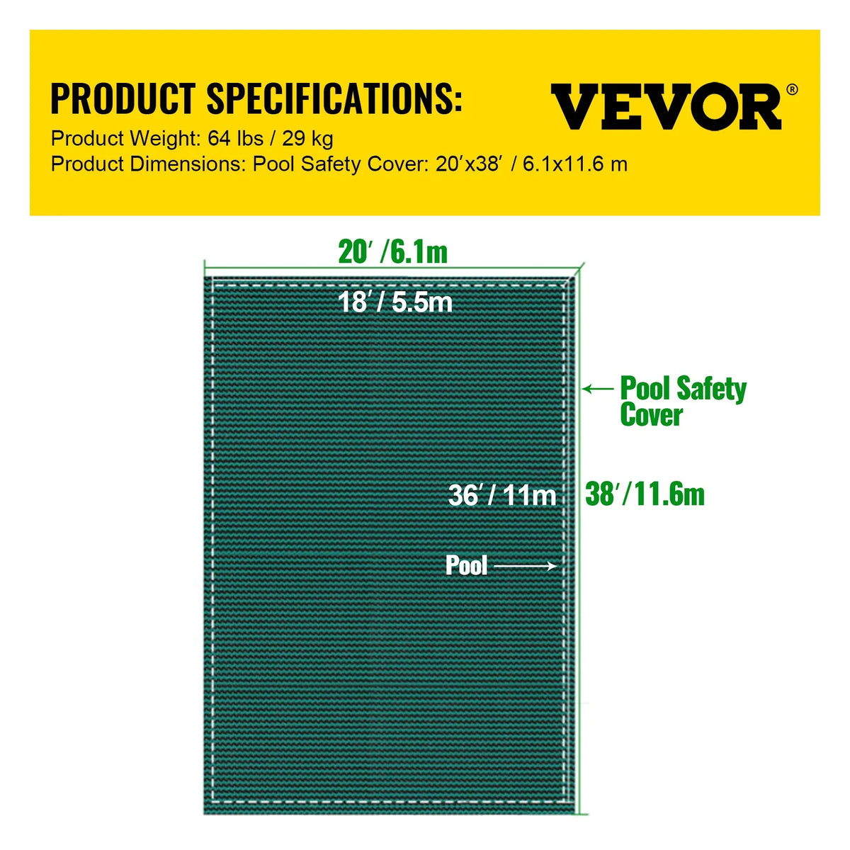 Inground Pool Safety Cover Winter Pool Cover Outdoor Summer Dust Cover PP Material Pool Cover with Good Rain Permeability