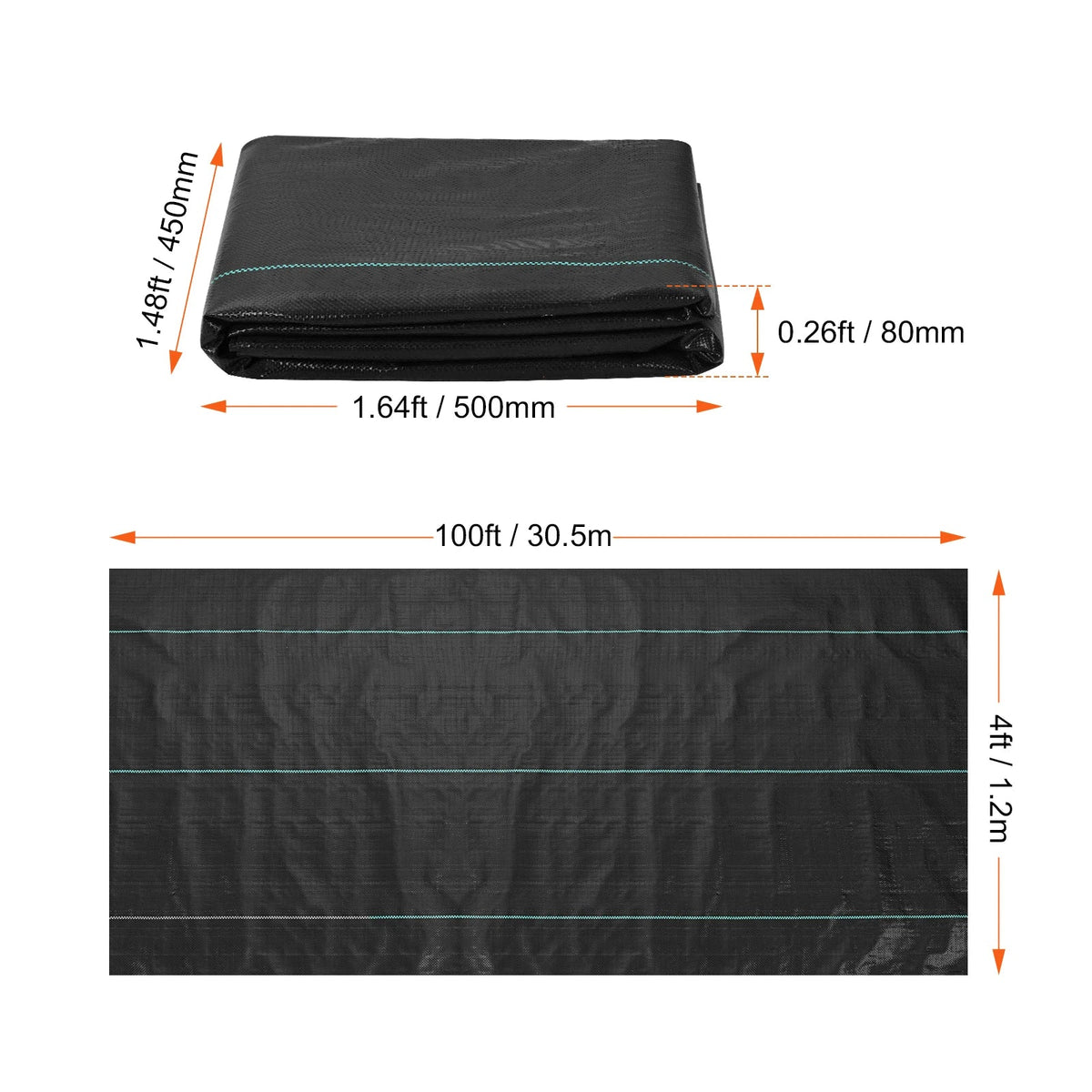 Weed Barrier Landscape Fabric Heavy Duty Garden Weed Fabric Woven PP Driveway Fabric Weed Blocker Weed Mat for Landscaping
