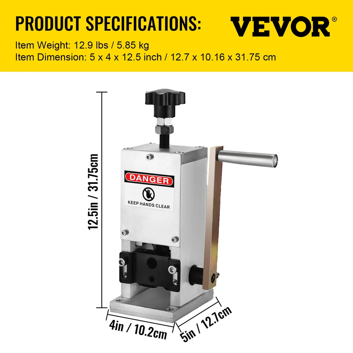 Manual Wire Stripping Machine 0.06-0.98 inch, Wire Stripper Machine w/Hand Crank Portable, for Scrap Copper Recycling