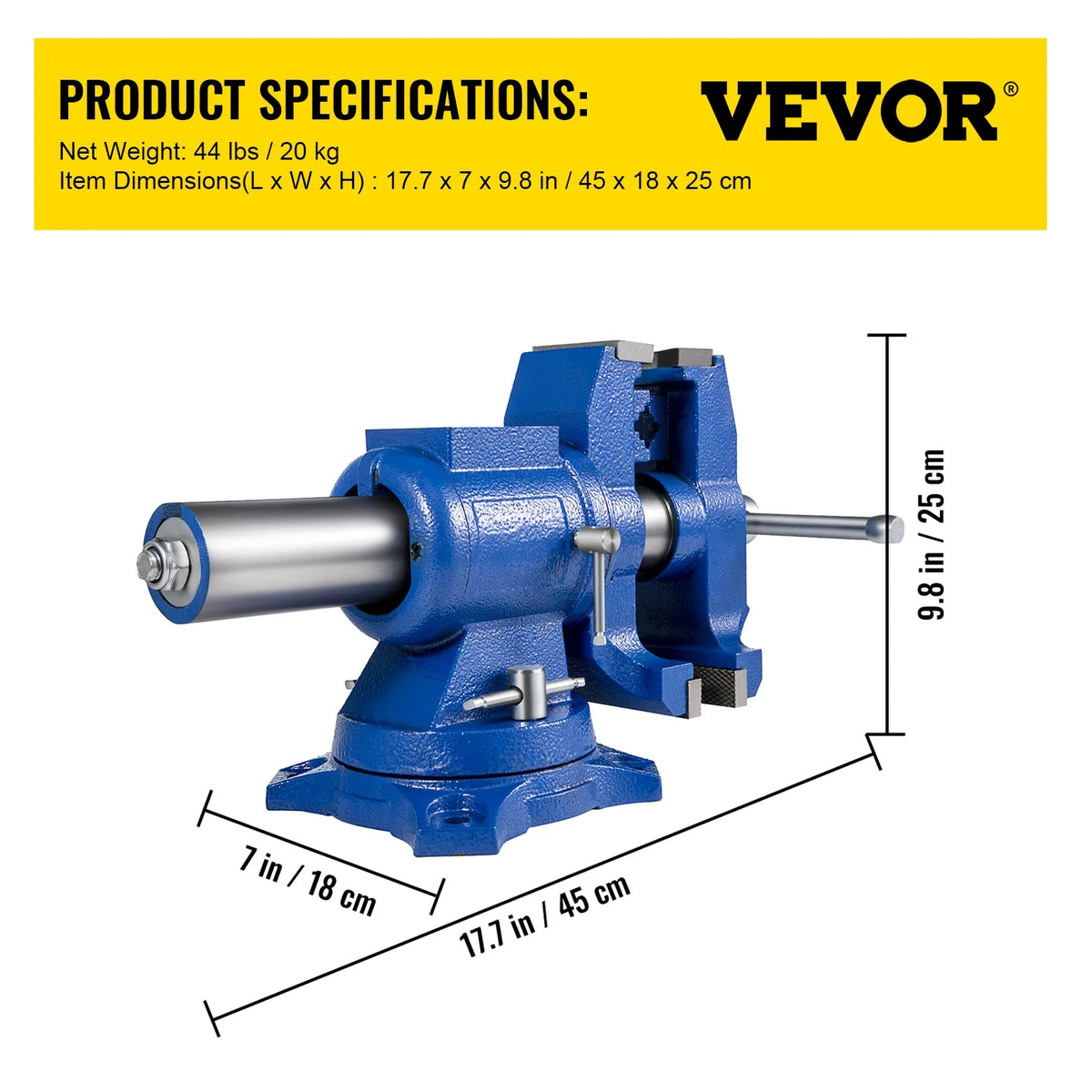 5" Multipurpose Bench Vise 360° Swivel Rotating Vise Head/Body 30Kn Clamping Force for Clamping Fixing Home Hand Tool