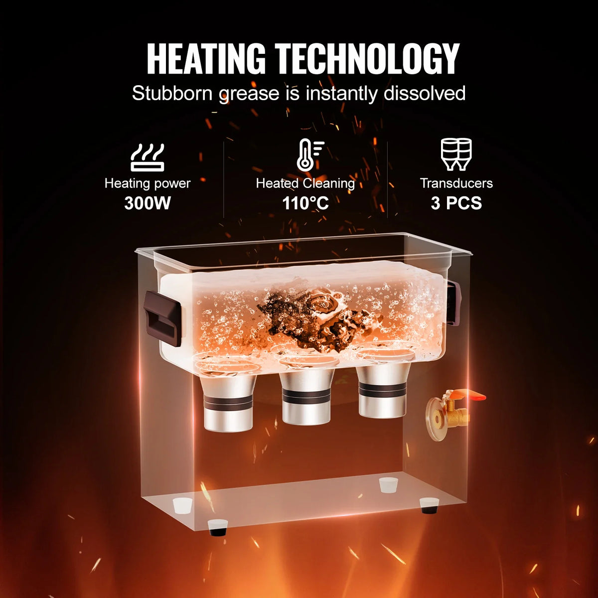 6L Ultrasonic Cleaner with Heater Timer & Basket, Professional Digital Sonic Cavitation Machine, 180W Cleaning Machine