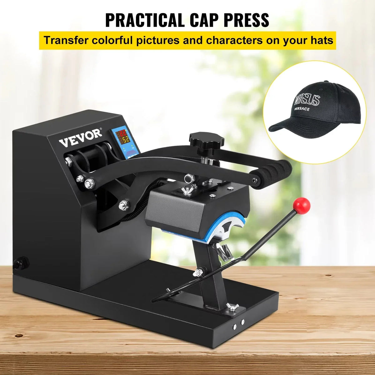 Hat Heat Press 5.5x3.5 inch Heat Press Machine 600W Professional Hat Heat Press Machine for Hats Caps Transfer Press Heat
