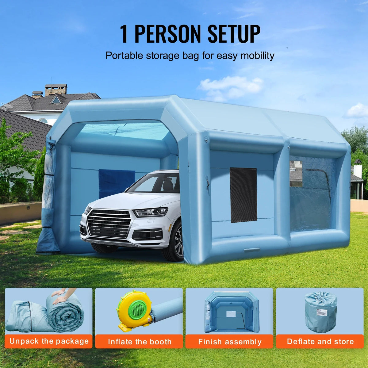 Inflatable Paint Booth Inflatable Spray Booth with Powerful Blowers and Air Filter System Portable Car Paint Booth