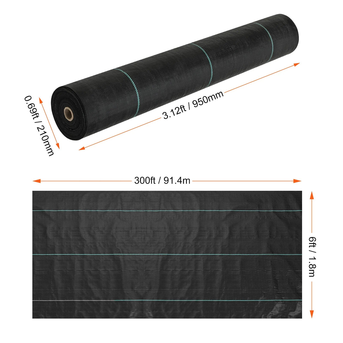 Weed Barrier Landscape Fabric Heavy Duty Garden Weed Fabric Woven PP Driveway Fabric Weed Blocker Weed Mat for Landscaping