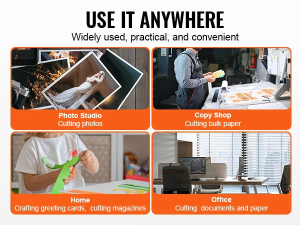 12"/17'' Industrial Commercial Paper Cutter 400 Sheet Capacity Solid Steel Construction Stack for Office Home School Shop