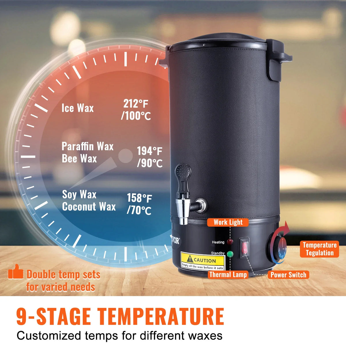 5/10L Wax Melter for Candle Making,Extra Large Electric Wax Melting Pot,w/Easy Pour Spout & 9level Temp Control,Easy Clean