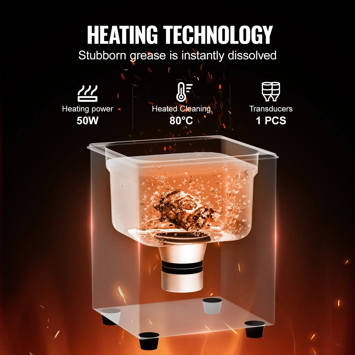 1.3L Ultrasonic Cleaner with Basket, 50W 40kHz Digital Cleaning Machine with Timer & Heater, for Watch Glasses Jewelry