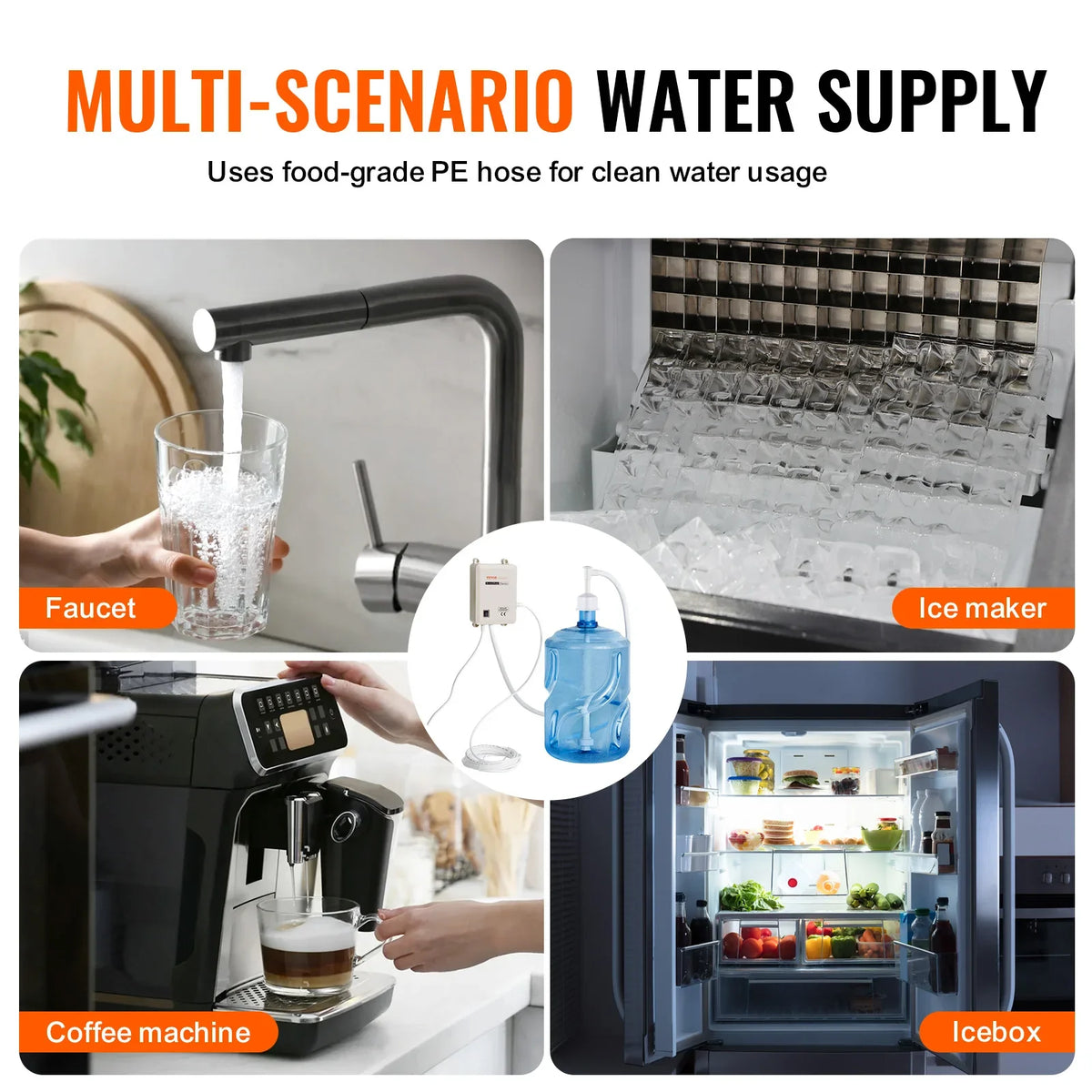 Water Pump System 5 Gallon Bottles Automatic Electric Dispenser Single Inlet Suitable for Coffee/Tea Appliances Fridges