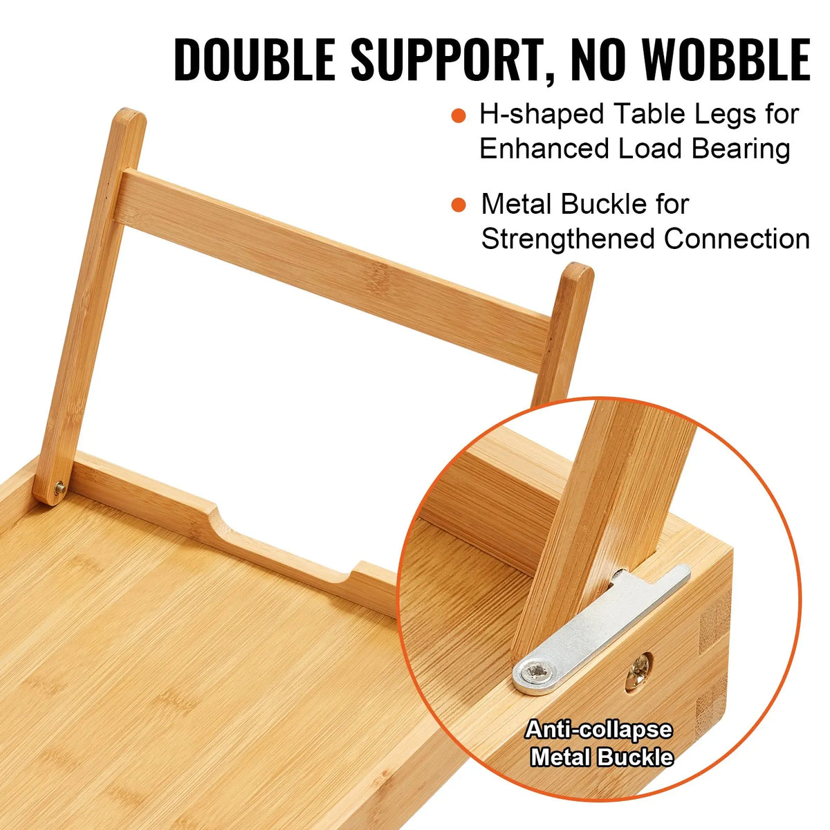 Bamboo Bed Tray Laptop Table with Foldable Legs,Mini Stand Lap Desk/Table,Multifunction Snack/Breakfast Tray Bed Table