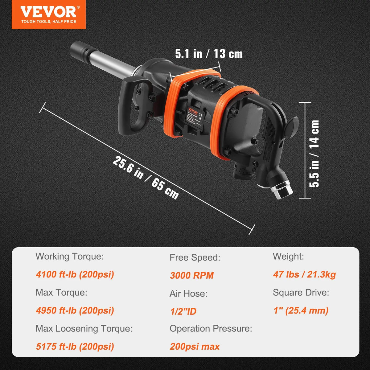 1 Inch Air Impact Wrench High Reverse Torque Outpu Pneumatic Impact Gun for Heavy Duty Repairs and Maintenance Car Tire