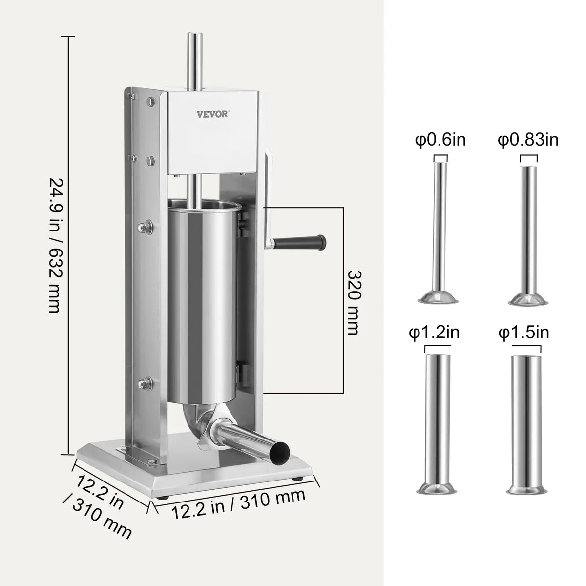 Manual Sausage Stuffer  Capacity  Two Speed 304 Stainless Steel Vertical Sausage Stuffer  Sausage Filling Machine