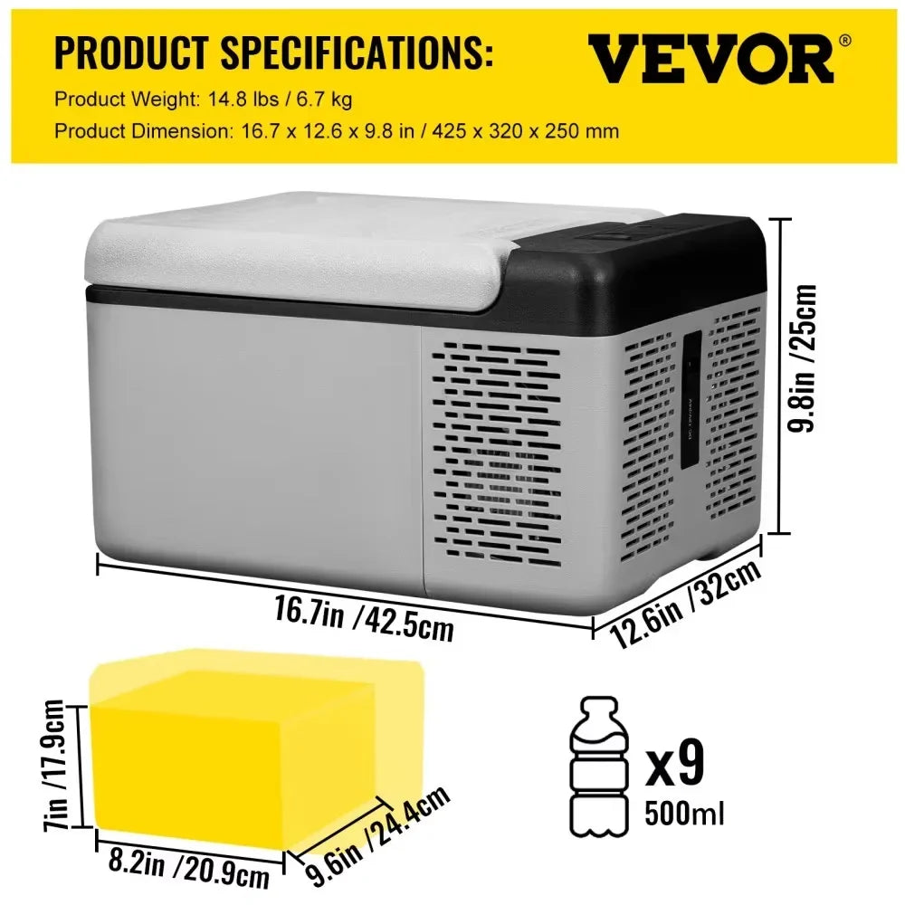 Portable Refrigerator 9L/15L/20L/22L,Mini Portable Freezer Large Capacity Car Refrigerator for Outdoor and Travel